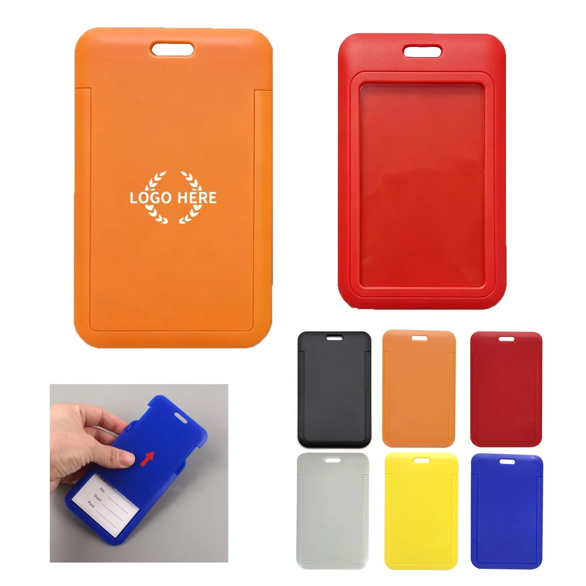 Vertical Slide ID Card Plastic Holder 1