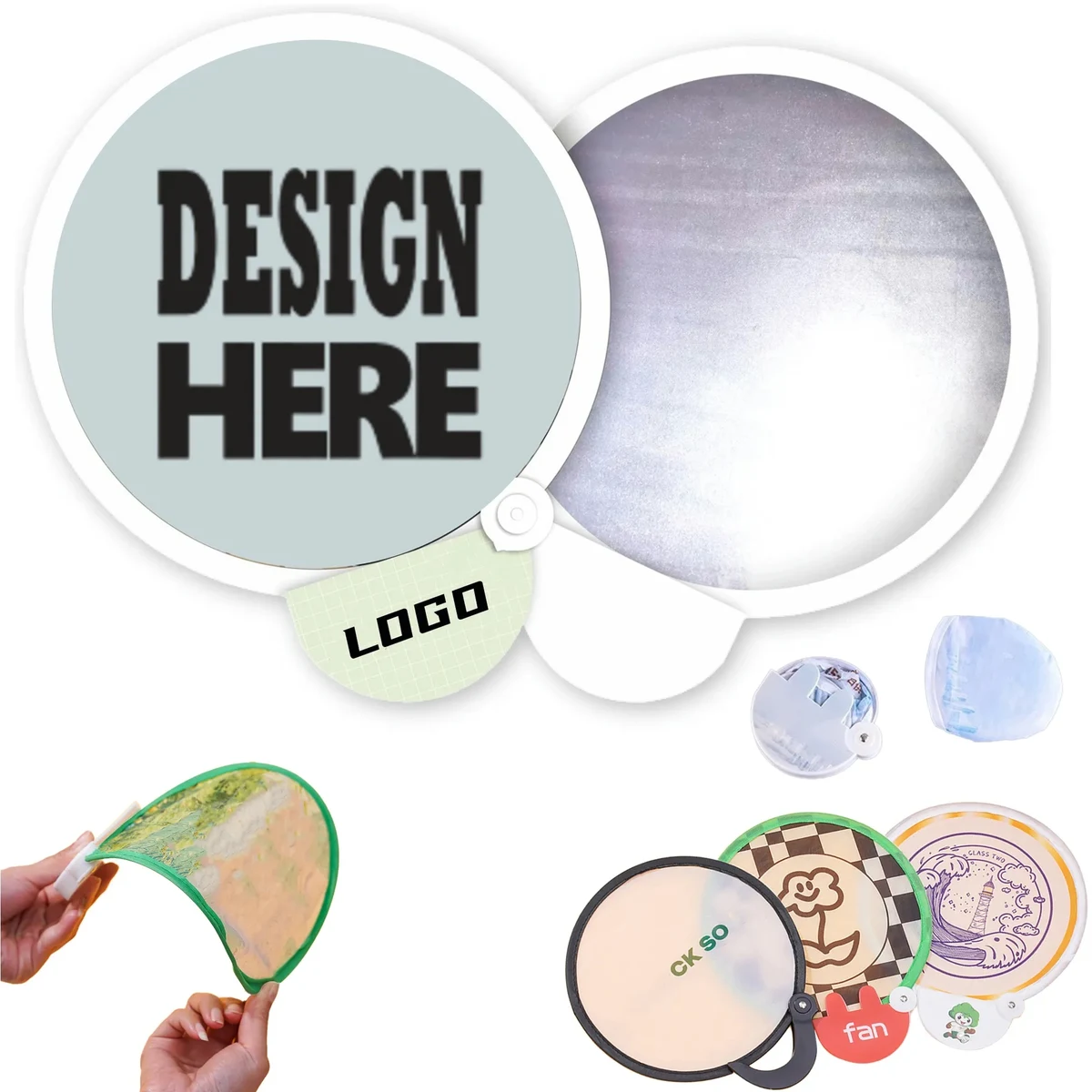 Handheld Foldable Flying Disc Fans 1
