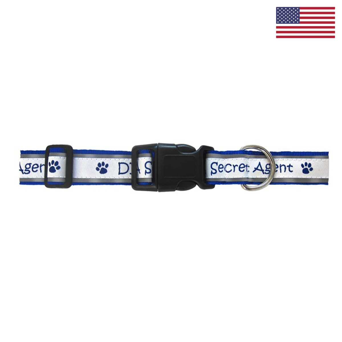 1" Woven Reflective Pet Collar w/ Nickel-Plated Hardware - "Elite" Weave 1