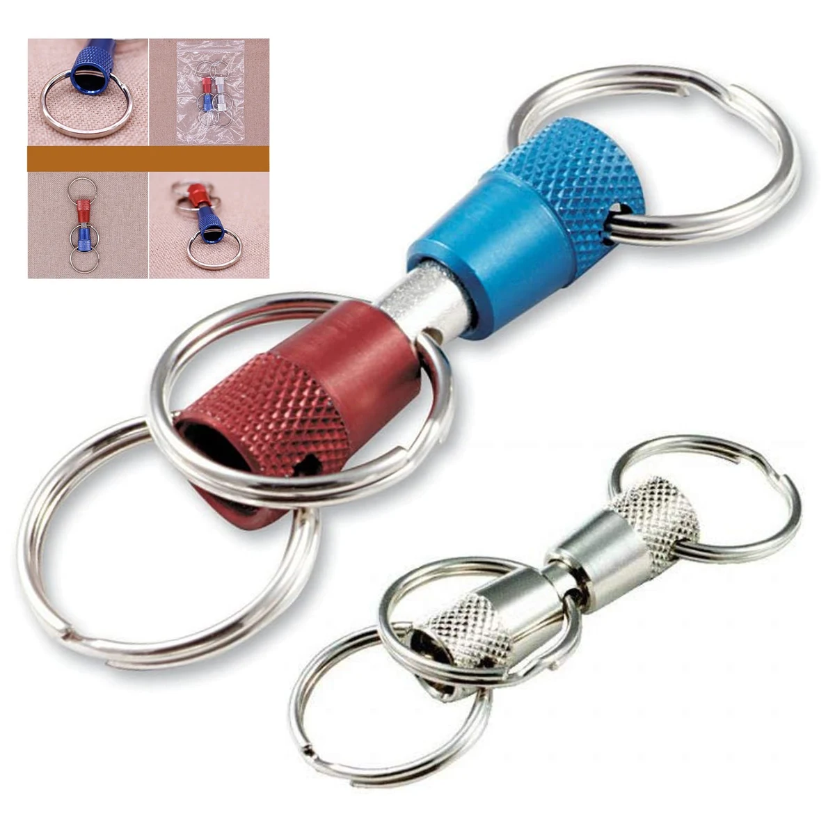 Double Rings Pull Apart Keychain 1