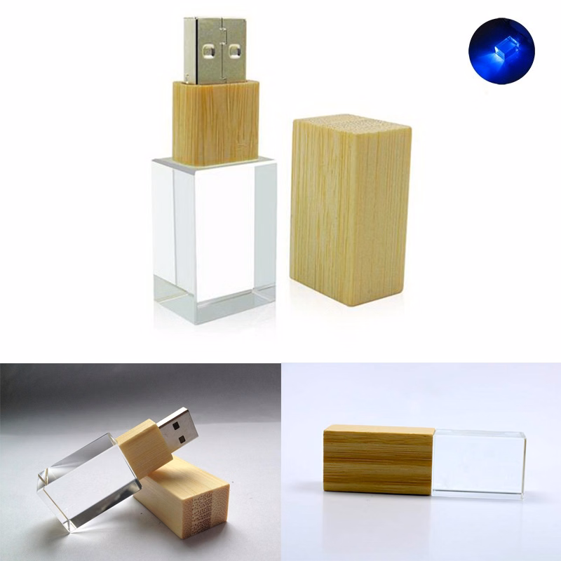 4GB Crystal Bamboo Cap USB/Flash Drive