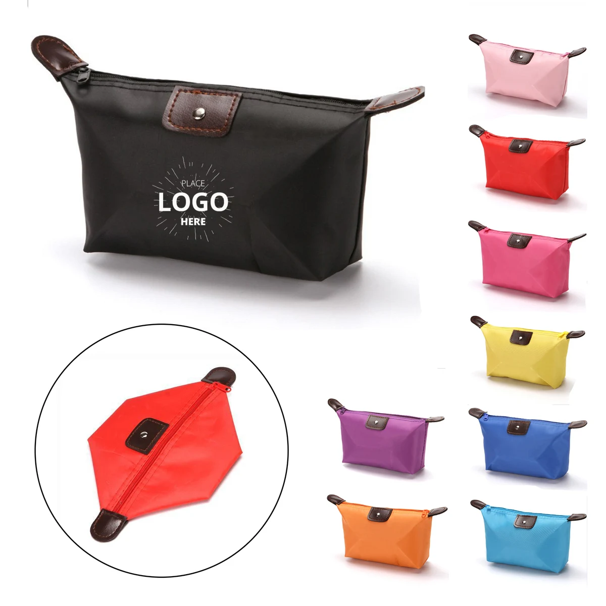 Foldable Travel Pouch with Zipper and Strap 1