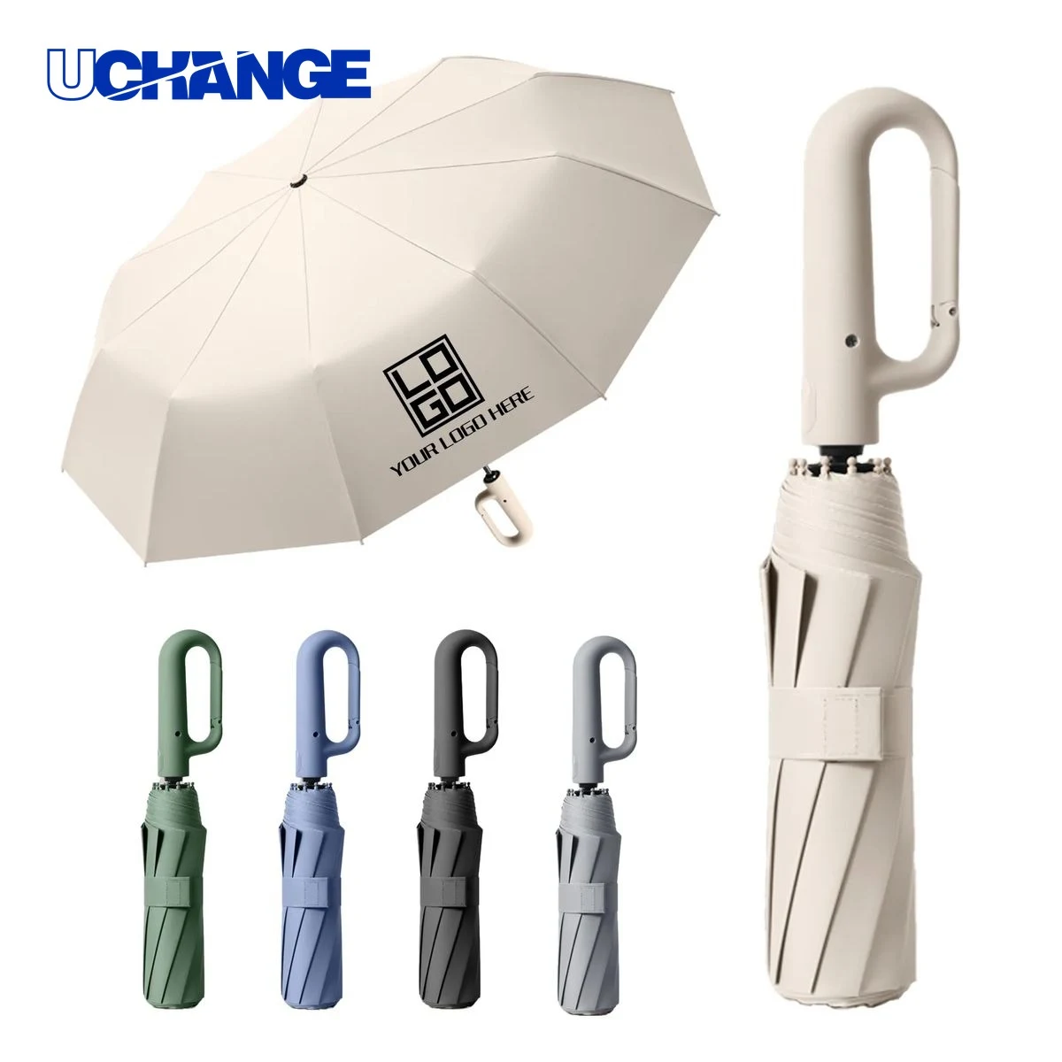 Portable Ring Buckle Folding Automatic Umbrella 1