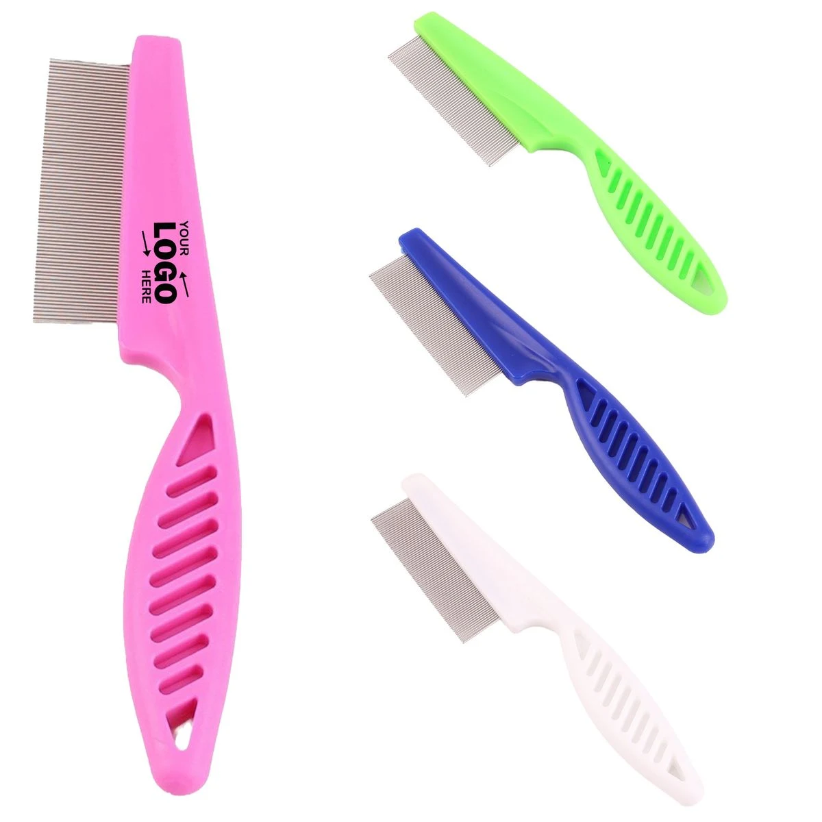 Stainless Steel Pet Comb With Plastic Handle 1