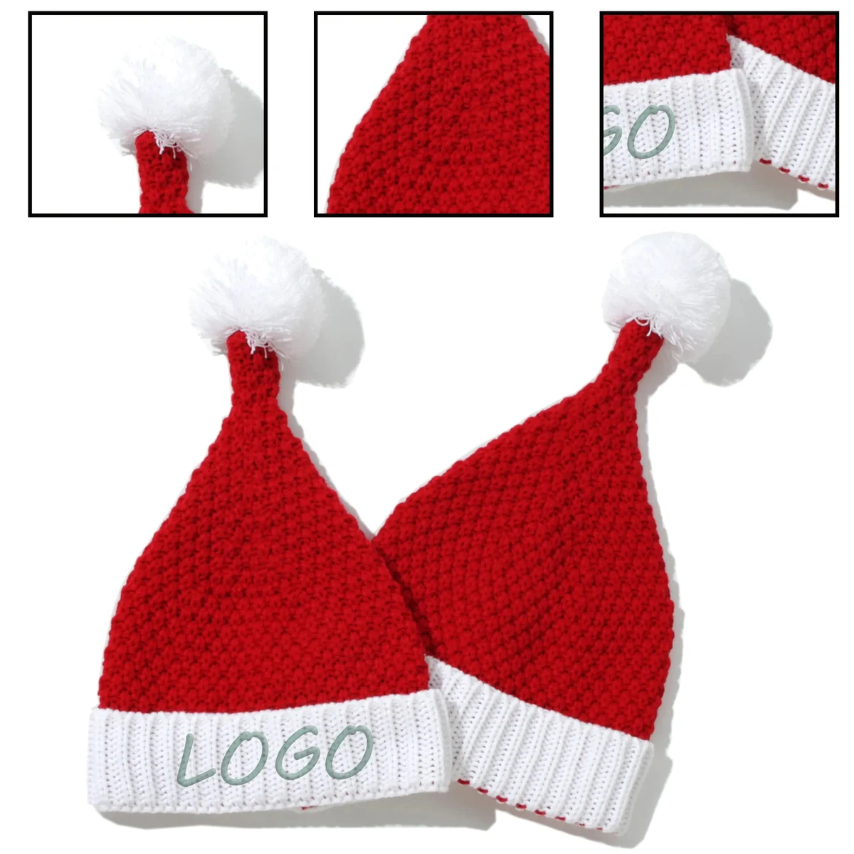Knitted Christmas Family Santa Hats 1