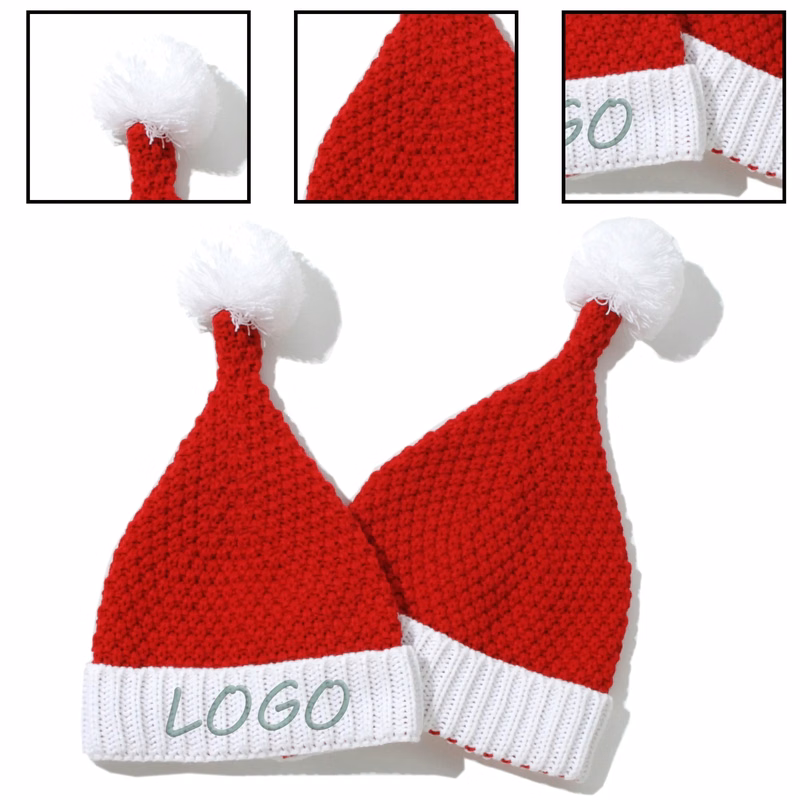 Knitted Christmas Family Santa Hats