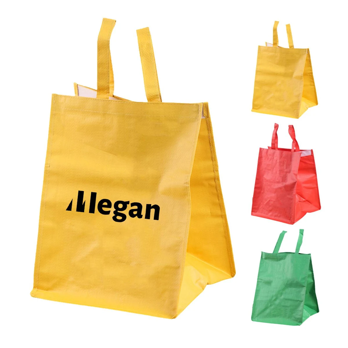 PP Woven Velcro Coated Color Printed Shopping Tote Bag, custom tote bag with logo imprint 1