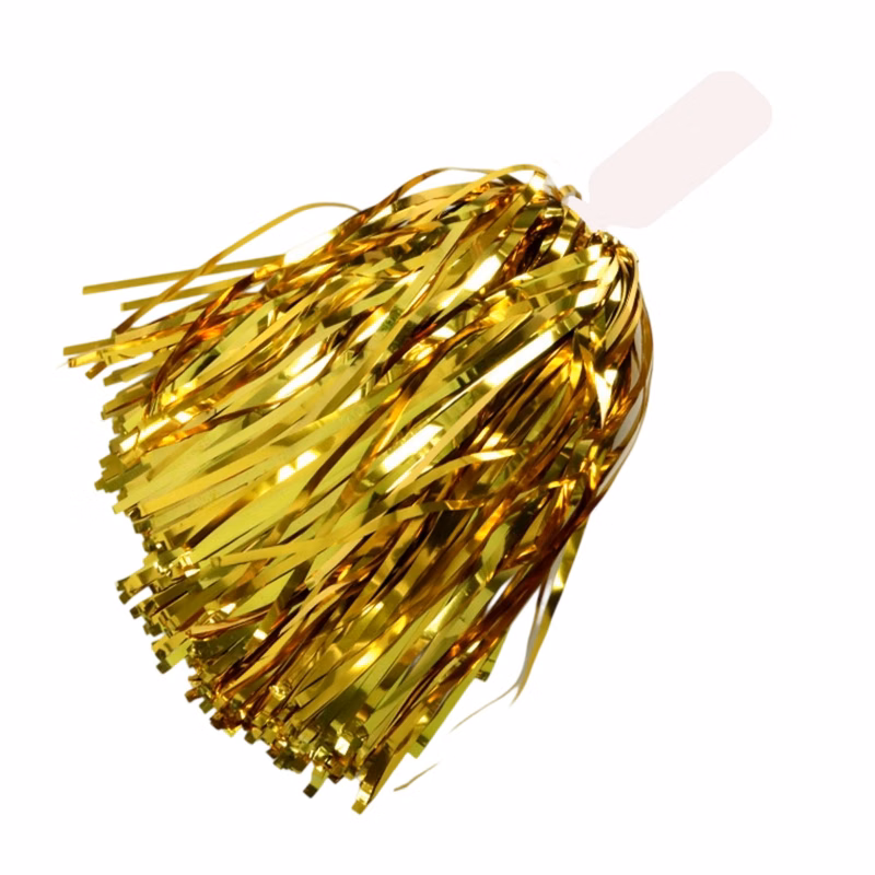 PET Material Cheerleader Pom With Plastic Handle 11.8"