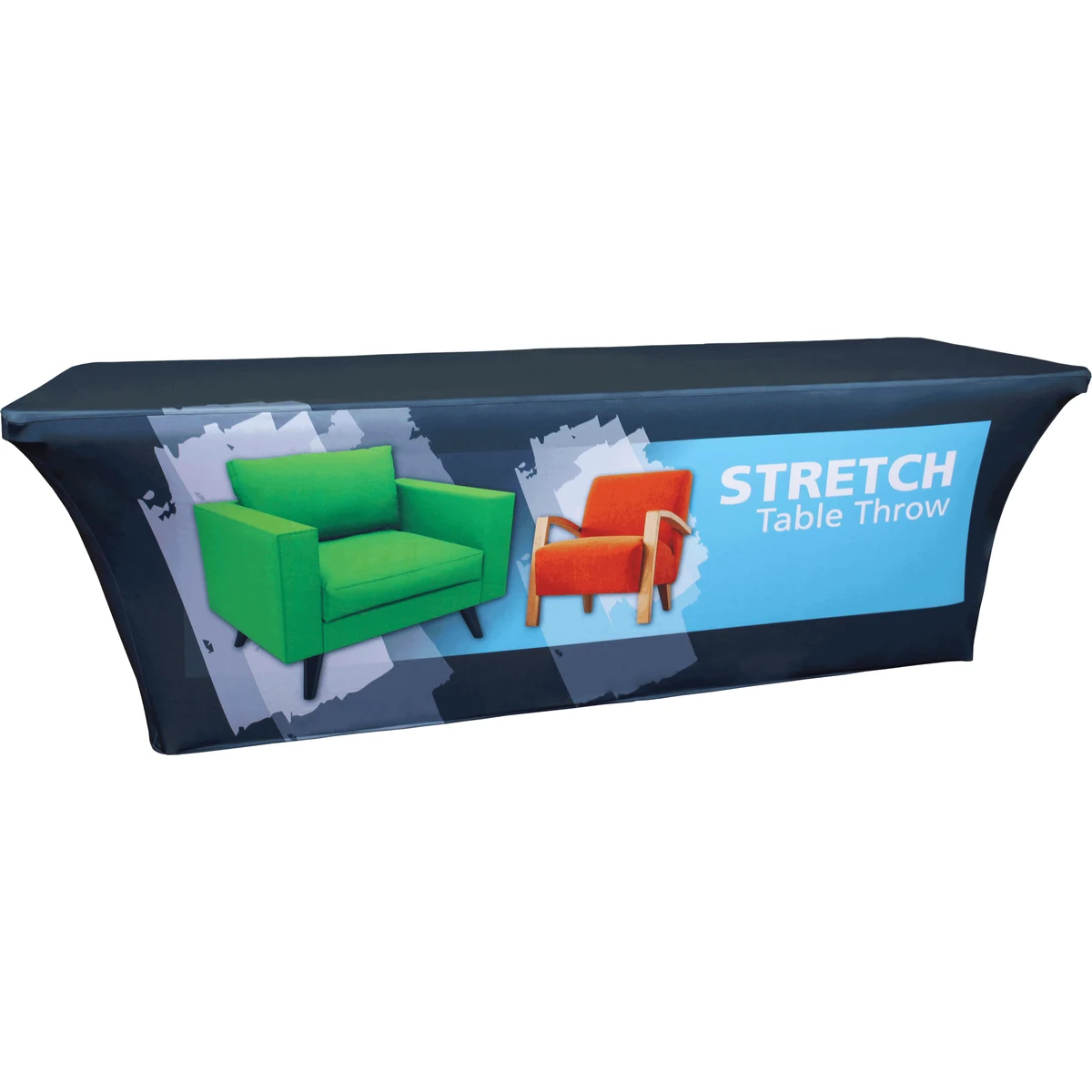 4' Dye Sub Printed 36" High Stretch Table Throw 1