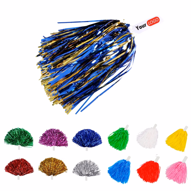 Colorful Cheerleader Poms With Plastic Handles