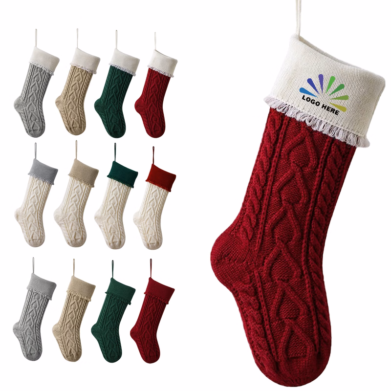 Personalized Christmas Knitted Stocking Bag