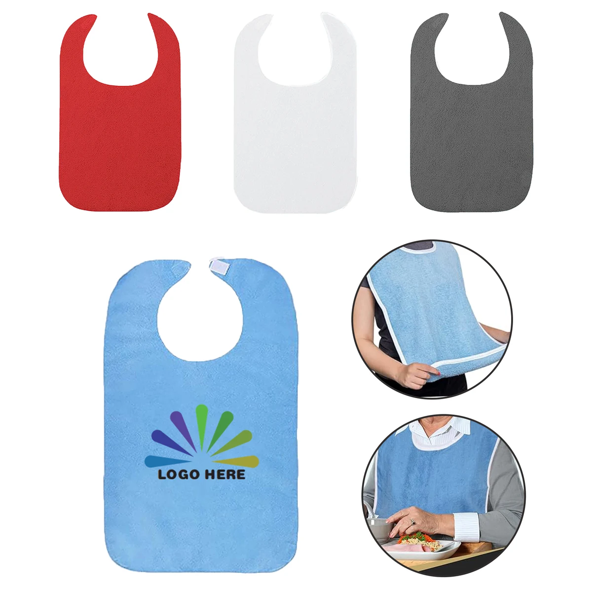 Washable Elderly Eating Bib 1
