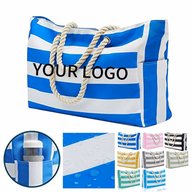 Sandproof Beach Tote with Zipper Closure