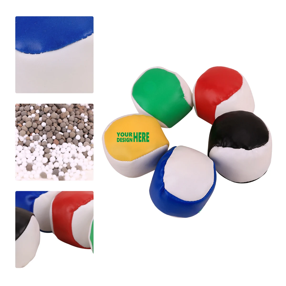 MOQ 50 PU Leather Bean Bag Toss Ball for Kids 1
