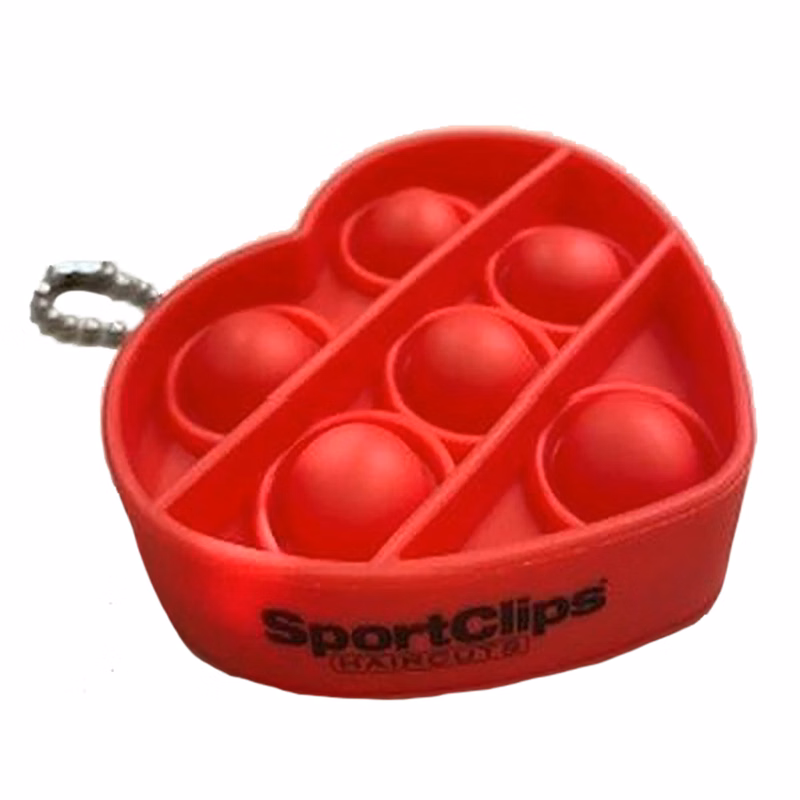 Fidget Popper Heart Shaped Keychain