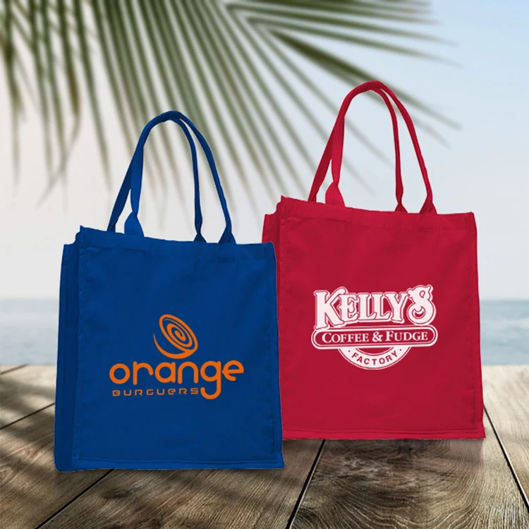 Colorful Cotton Fancy Handle Tote, custom tote bag with logo imprint 1