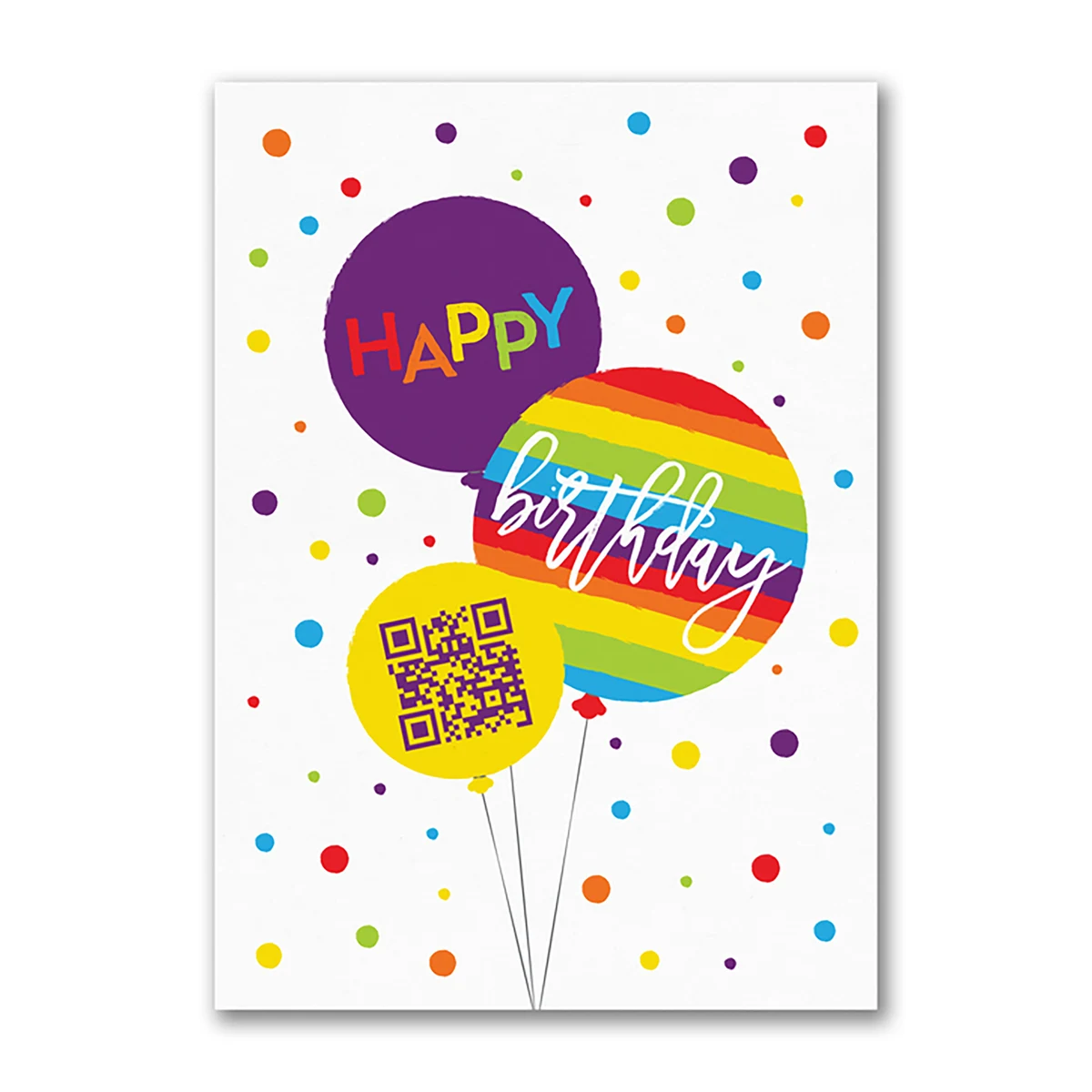 Rainbow Balloon QR Code Card 1