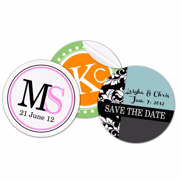 Wedding Circle Sticker-Label / Decal - Vinyl UV Coated - 3 Inch Diameter