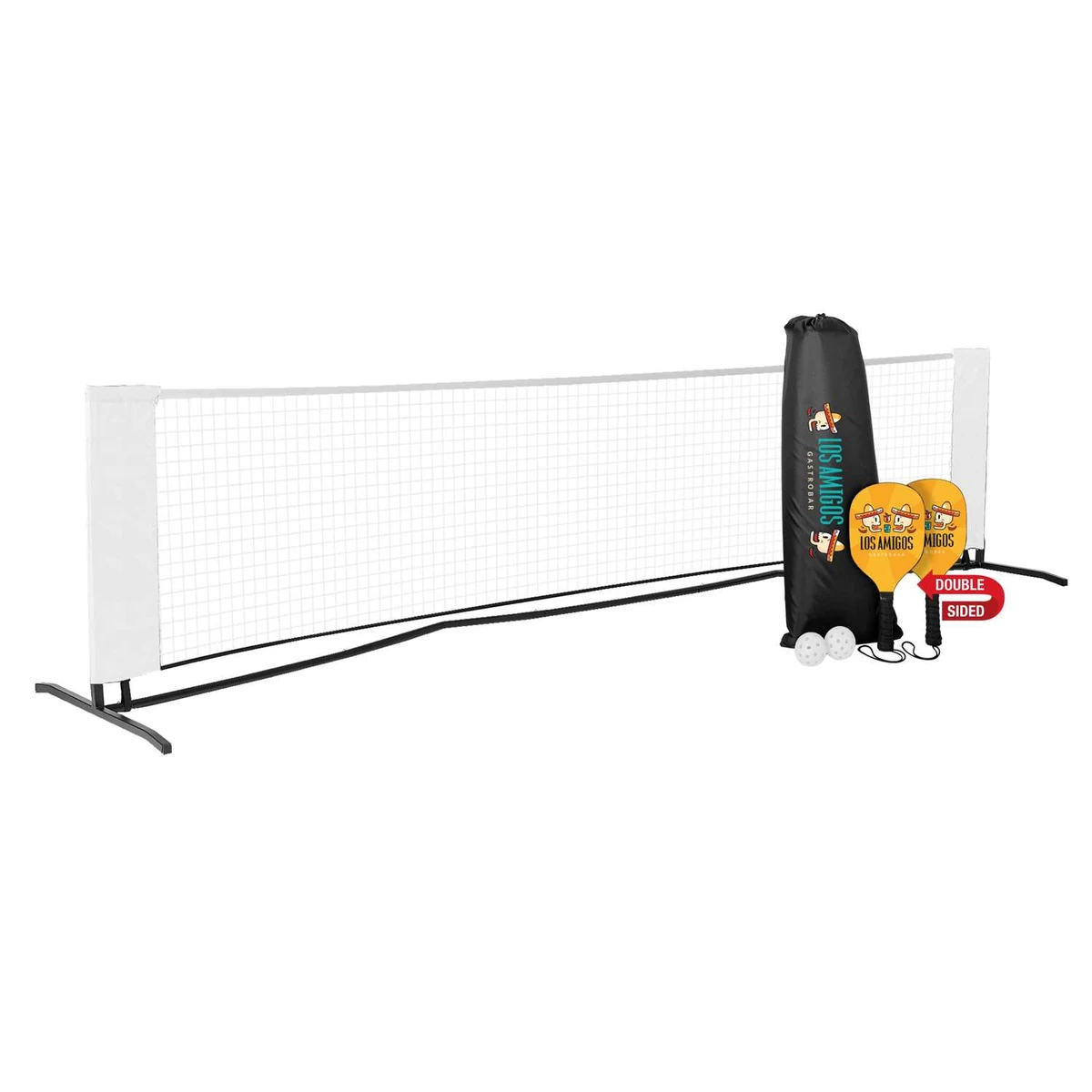 Pickleball Set Plus with Net, Double-Sided Paddles 1