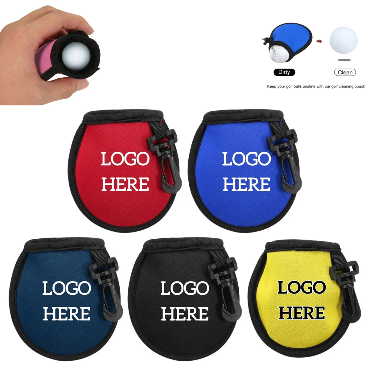 Portable Neoprene Golf Ball Cleaner 1