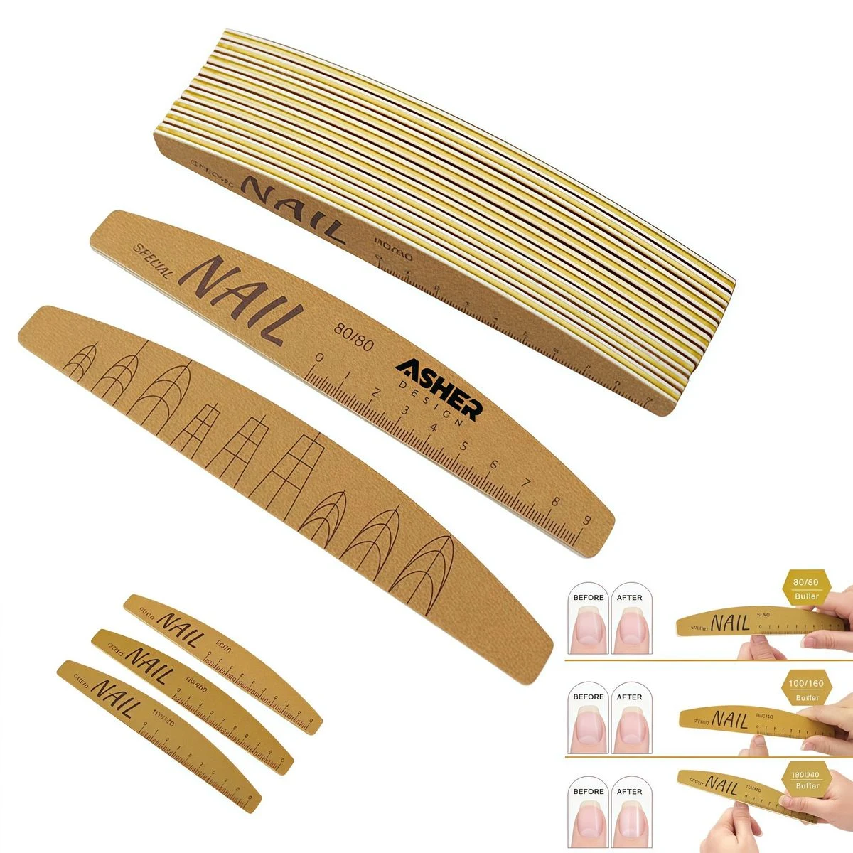 Custom Washable Emery Board Nail Shaping Guide 1