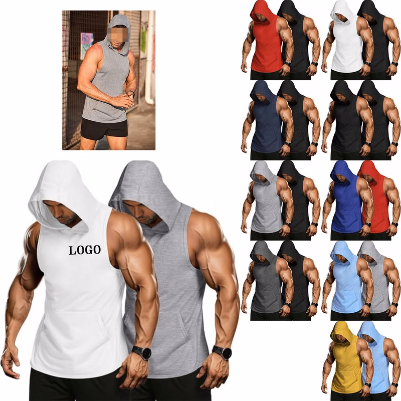 Workout Hoodie Muscle Fitting Sleeveless Shirt