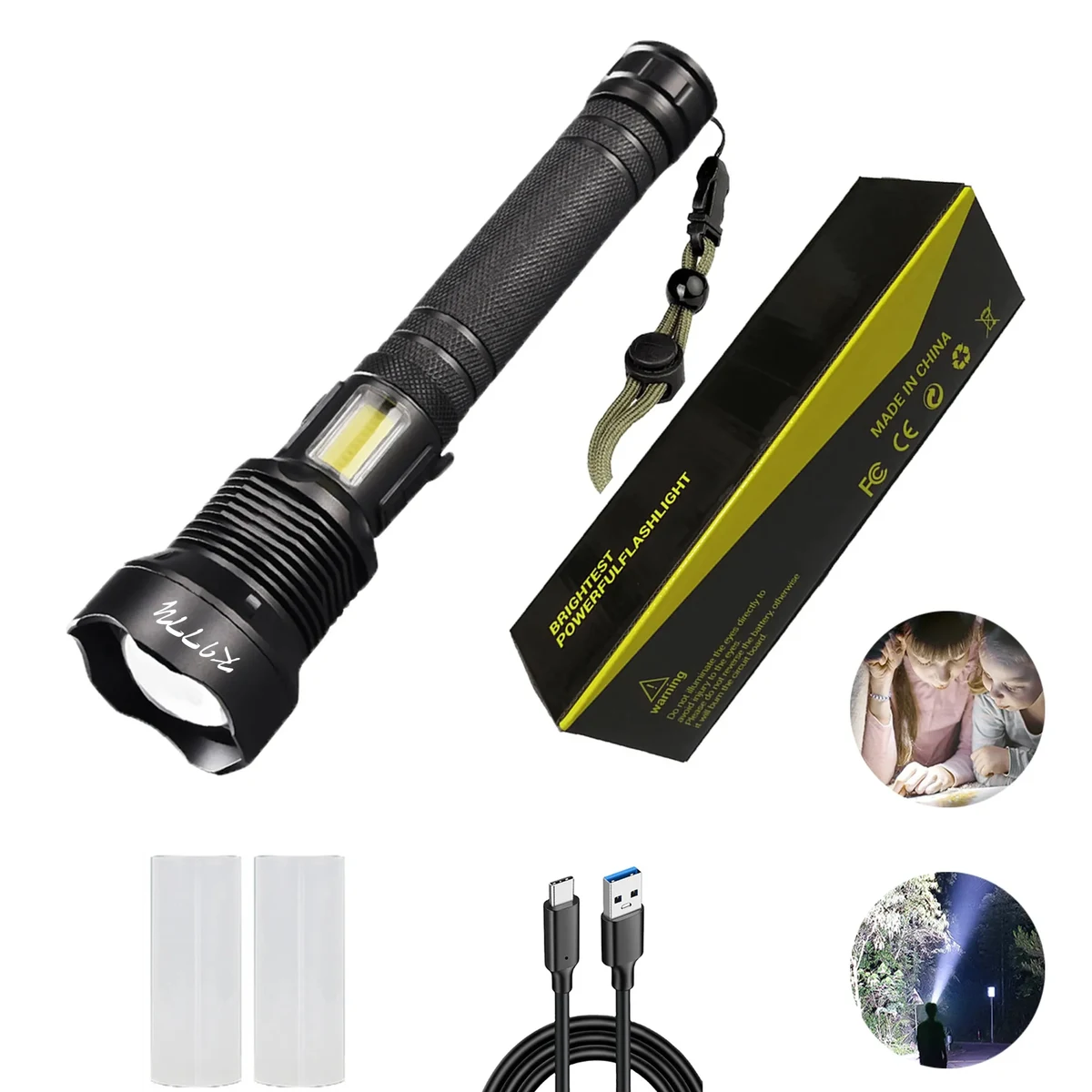 High-Brightness Rechargeable Outdoor Cob Flashlight 1