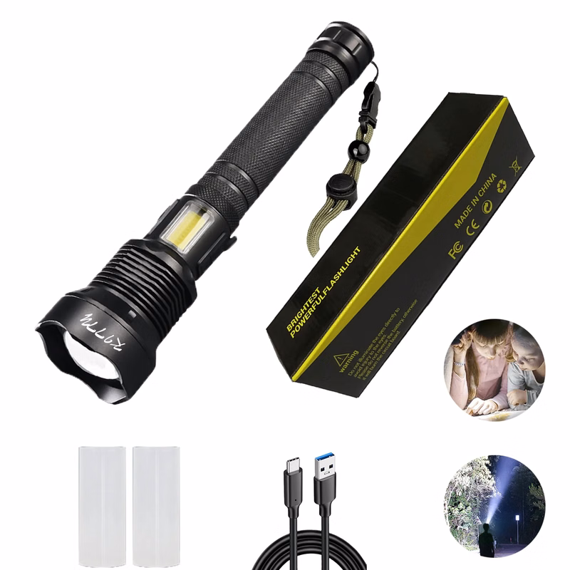 High-Brightness Rechargeable Outdoor Cob Flashlight