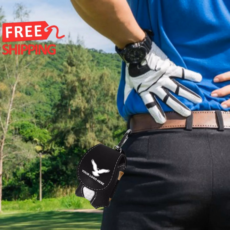 Personalized Leather Golf Ball Pouch
