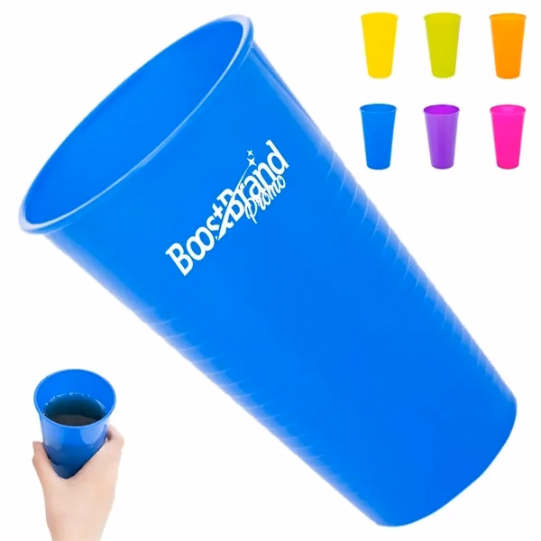 Custom 13 Oz Stackable Ribbed Plastic Beverage Cup — Full Color Event Essential