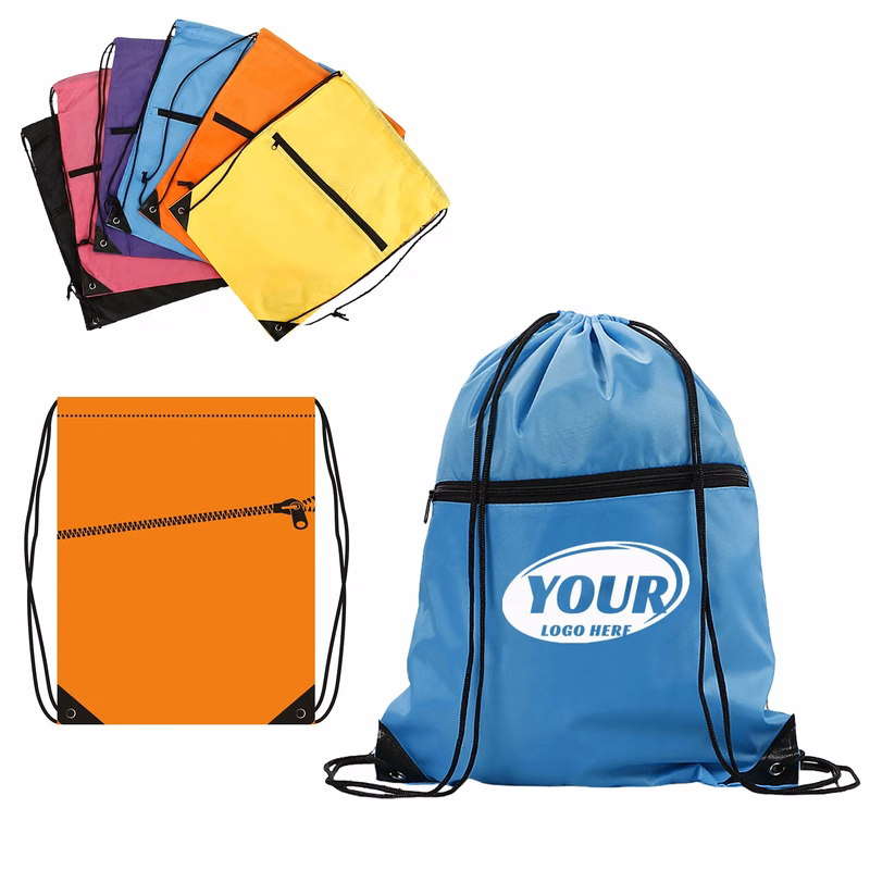 Drawstring Backpack w/Zipper