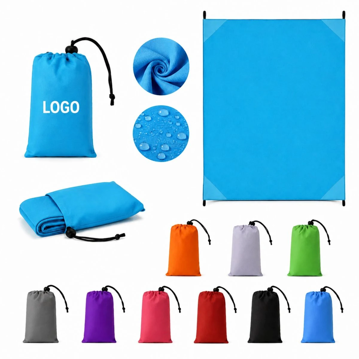 Portable Solid Color Outdoor Picnic Blanket 1