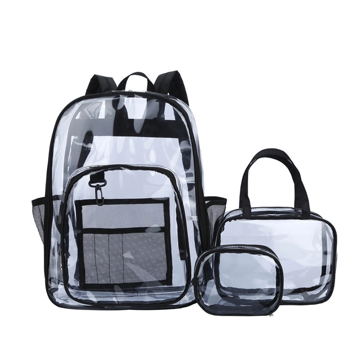 Transparent Clear Pvc With Mesh Pocket Backpack 1