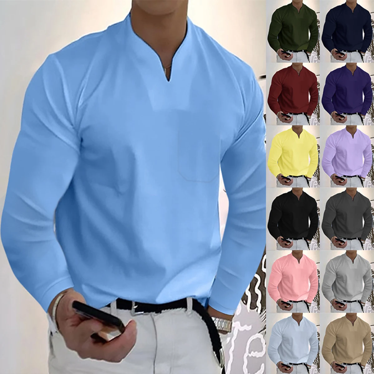 Mens Athletic V Neck T Shirts 1