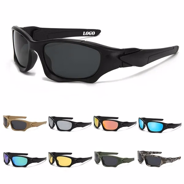 Custom Polarized Sport Sunglasses UV Protection — Outdoor Cycling & Athletic Promo