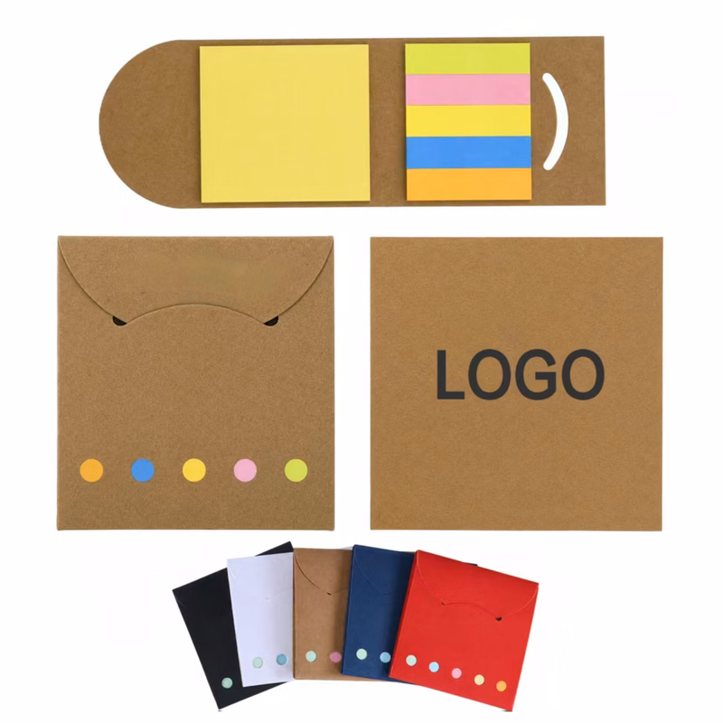 Sticky Notes And Flags In Kraft Paper Case