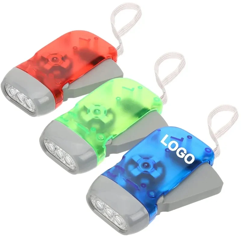 3 Led Hand Press Wind Up Torch 1