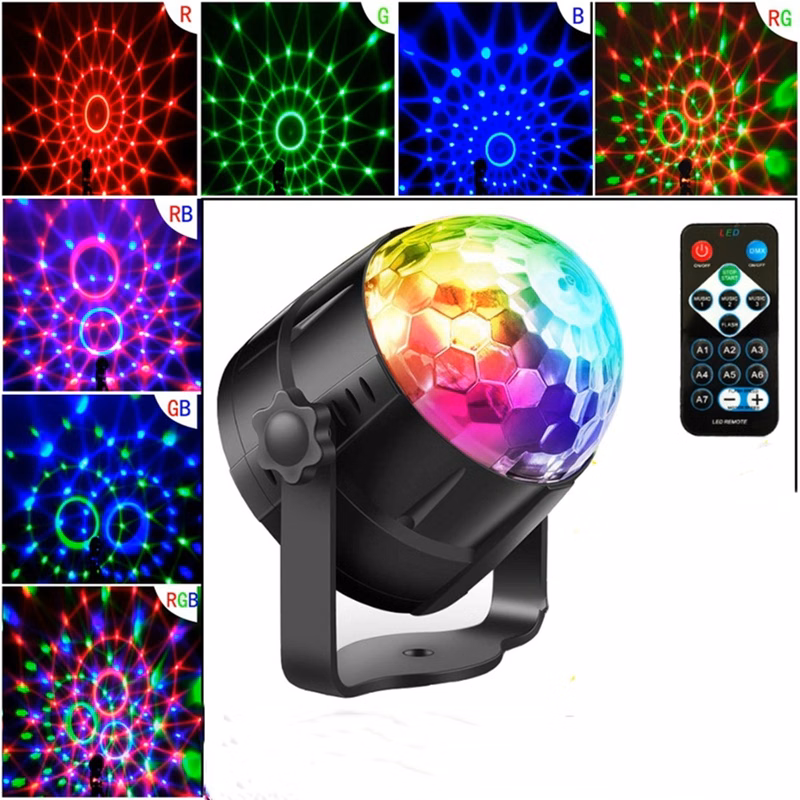 Colorful rotating stage DJ party atmosphere lights