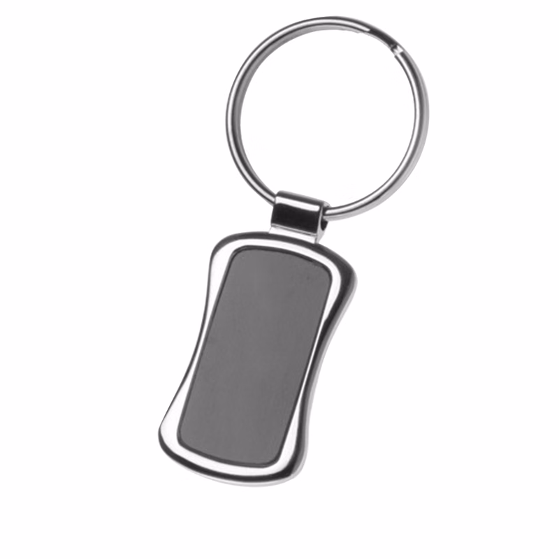 Black Chrome Engraved Metal Keychain