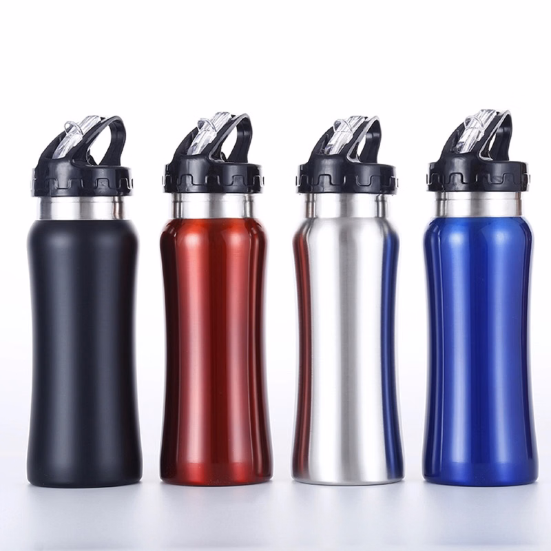 17 oz Single Wall Metal Sport Bottle with Straw