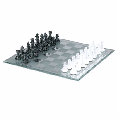 13.7" Black & White Mirror Chess Set