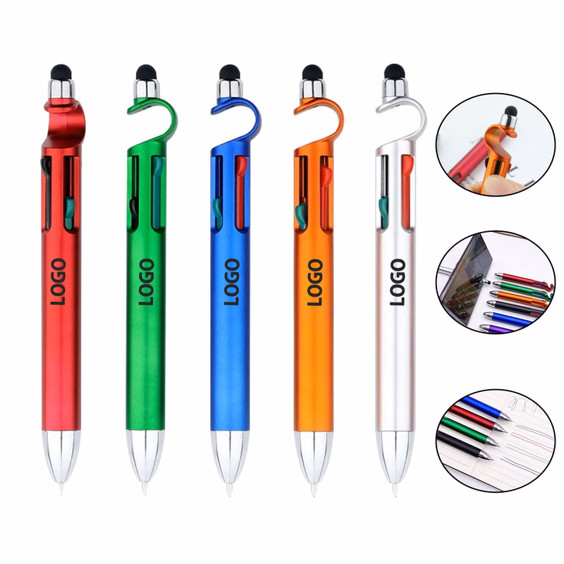 Four-Color Mobile Phone Stand Ballpoint Pen