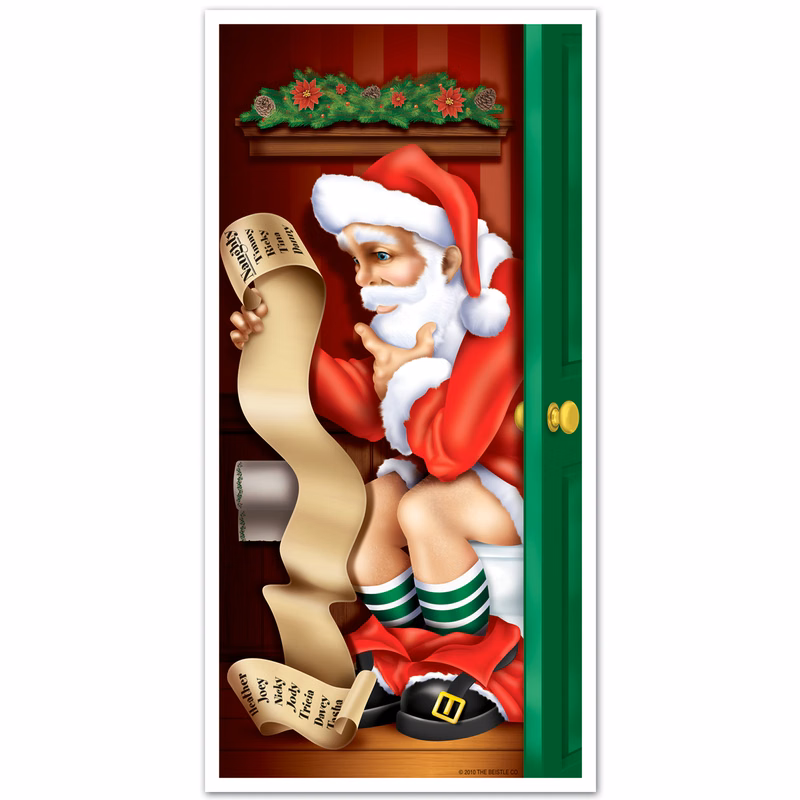 Santa Restroom Door Cover