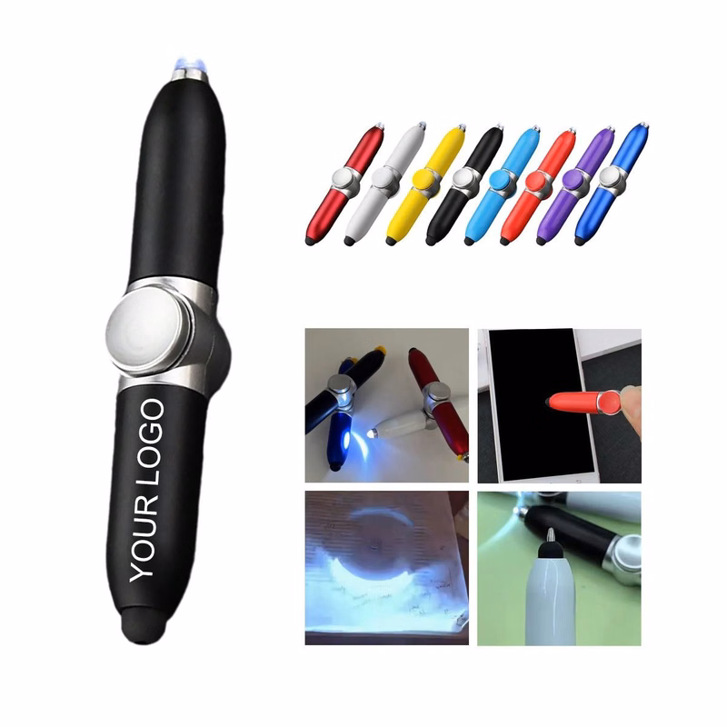 LED Fidget Pen 0.4" x 5.12" with Stylus and LED Light for Stress Relief