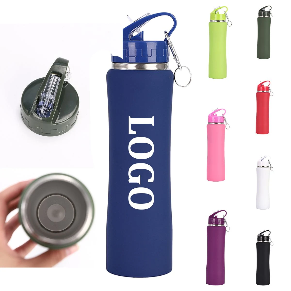20 Oz. Ranger Sports Bottle Satin Finish And Carabiner, custom water bottle with logo imprint 1