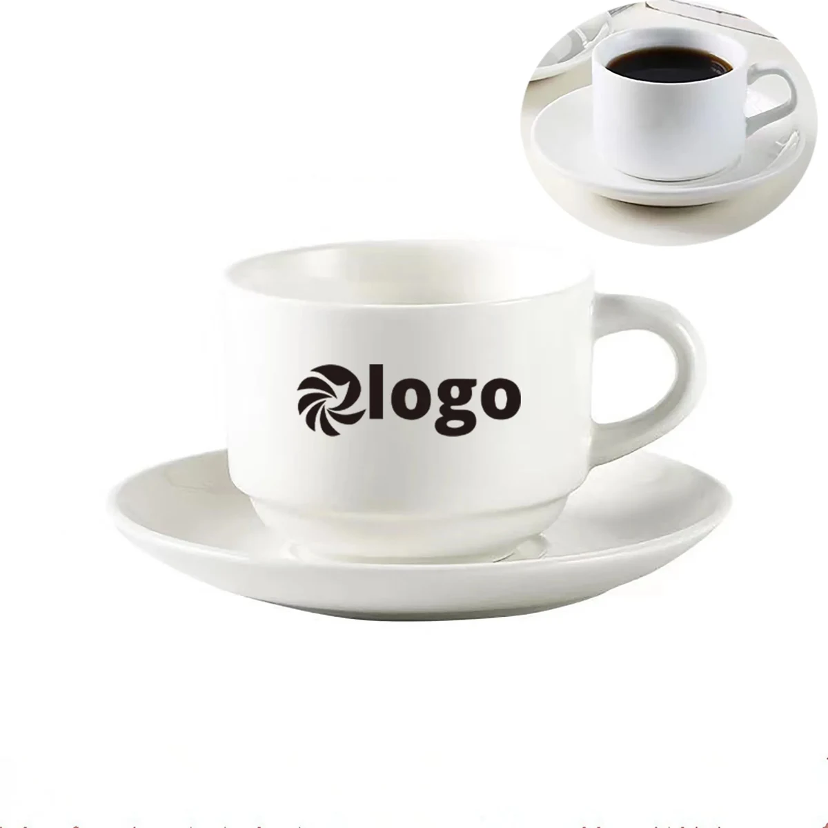 5 Oz. Porcelain Tea Cups Coffee Mugs with Saucer 1