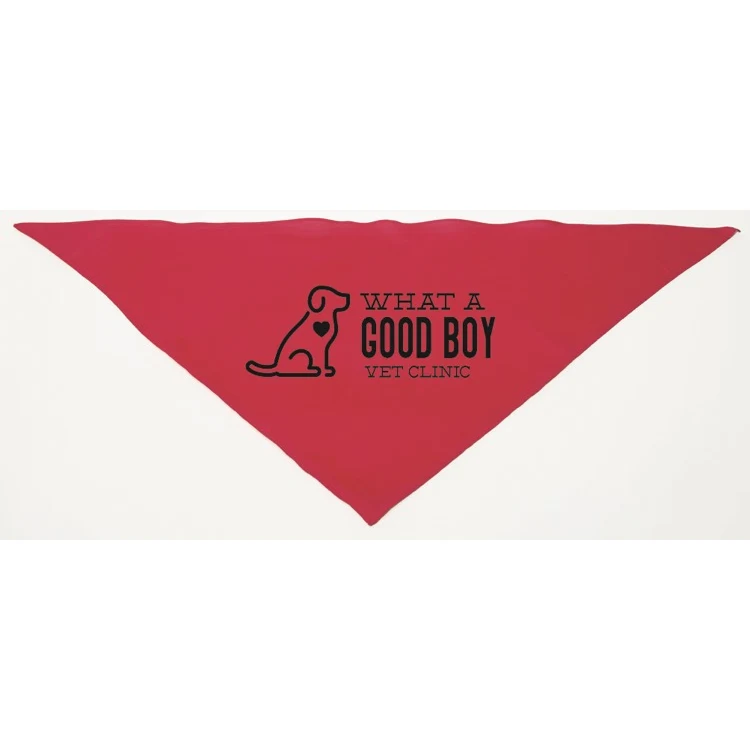 Personalized Large Red Triangle Pet Bandana 1