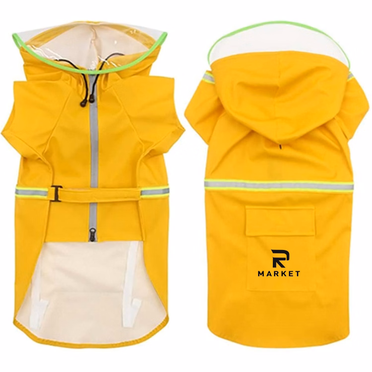 Raincoats for Large Dogs with Reflective Strip