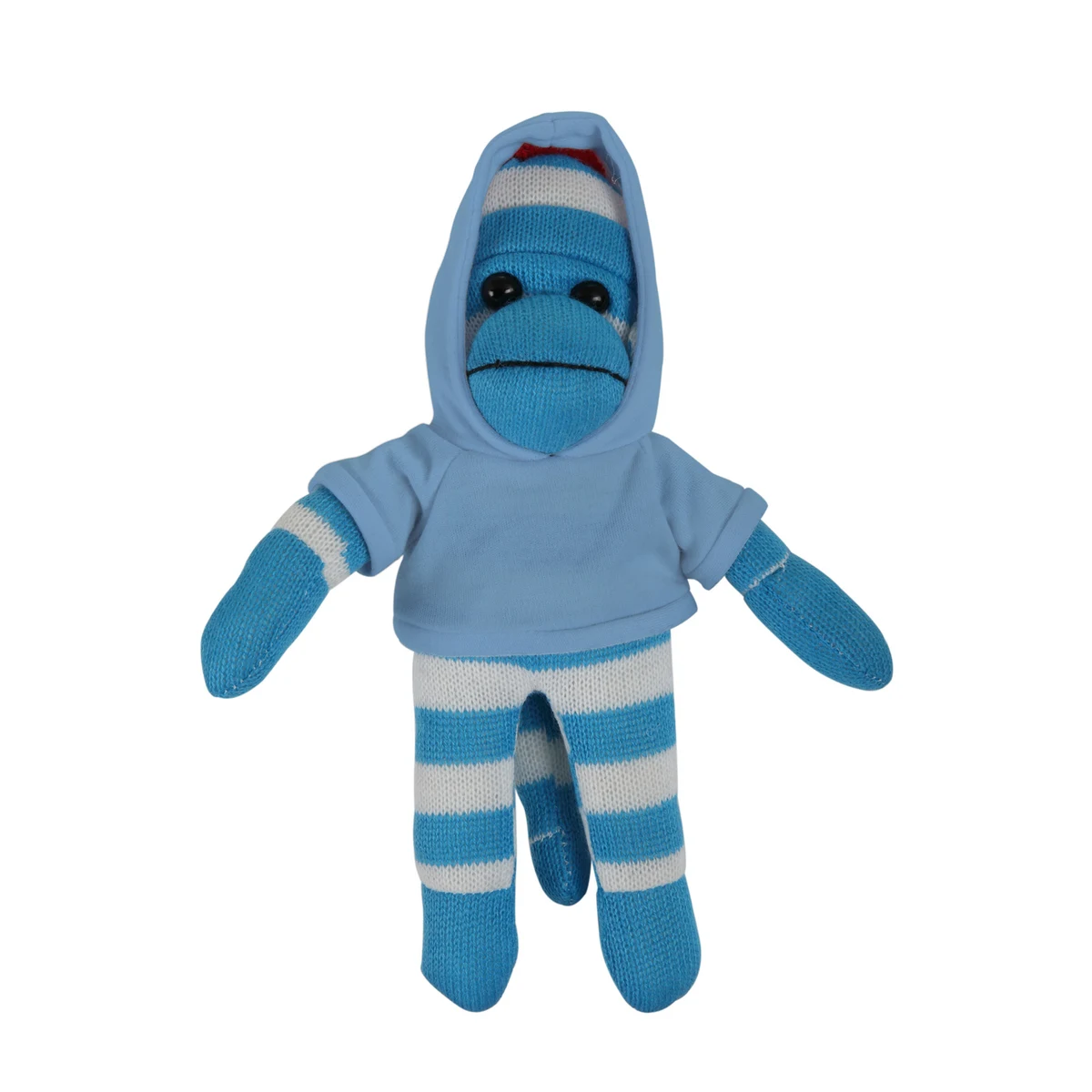 soft plush Blue Sock Monkey with hoodie 1