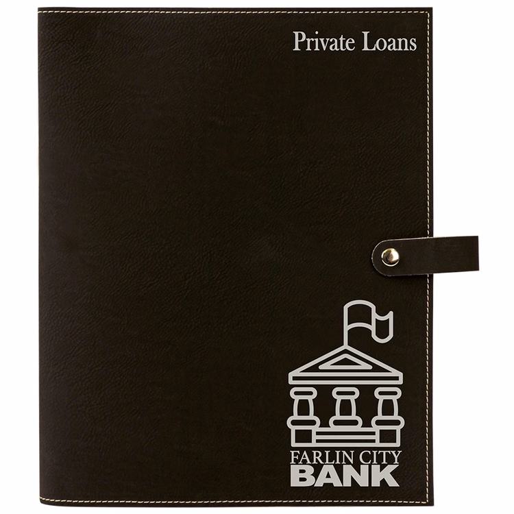 Custom Laser Engraved Black Leatherette Book Cover